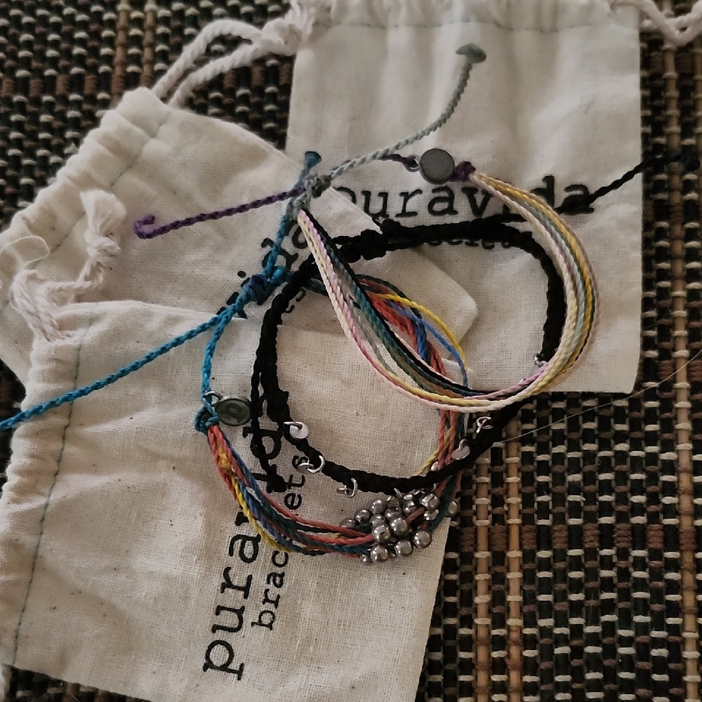 Pura Vida Multicolor Bracelet Set with Silver Beads